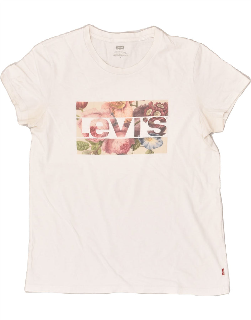 LEVI'S Mens Graphic T-Shirt Top Medium Off White Cotton | Vintage Levi's | Thrift | Second-Hand Levi's | Used Clothing | Messina Hembry 