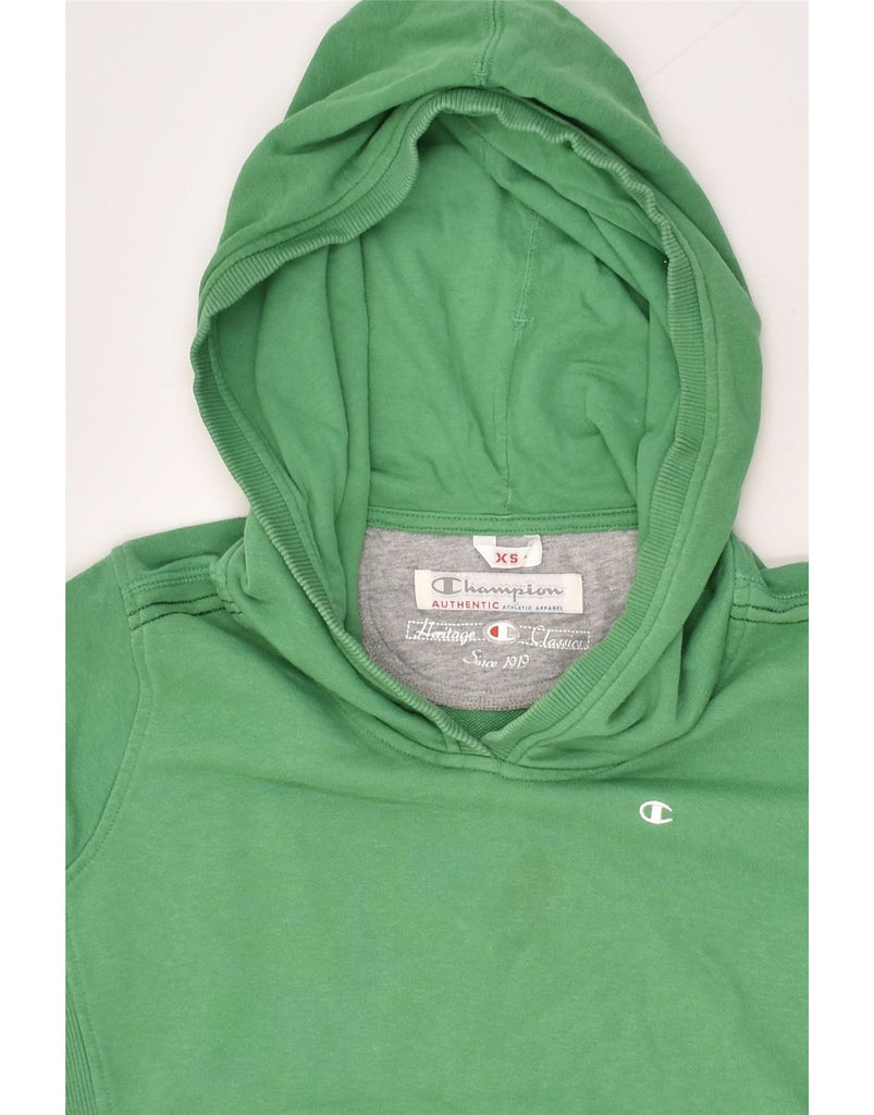 CHAMPION Boys Heritage Hoodie Jumper 15-16 Years XS Green Cotton | Vintage Champion | Thrift | Second-Hand Champion | Used Clothing | Messina Hembry 