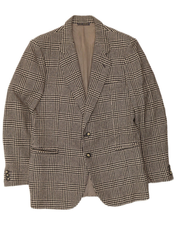 Jack Emerson Mens 2 Button Blazer Jacket UK 36 Small Black Houndstooth