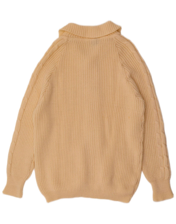 Vintage Mens Cardigan Sweater Large Off White