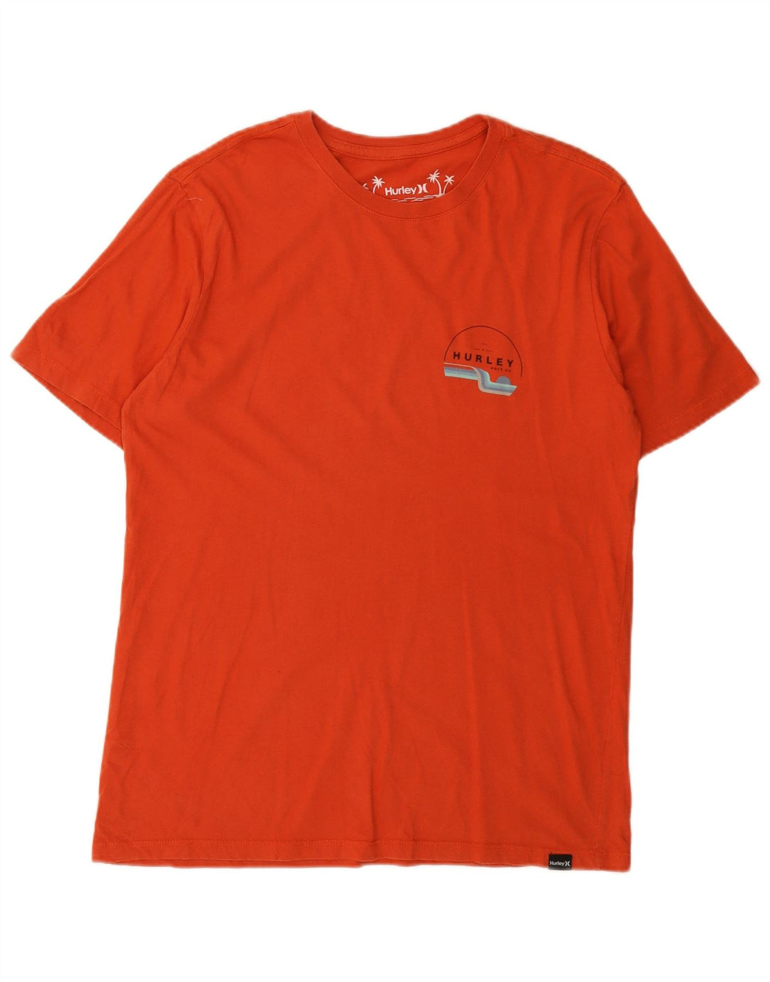 HURLEY Mens Graphic T-Shirt Top Small Orange Cotton