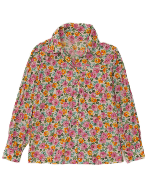Vintage Womens Shirt Blouse UK 14 Large Multicoloured Floral