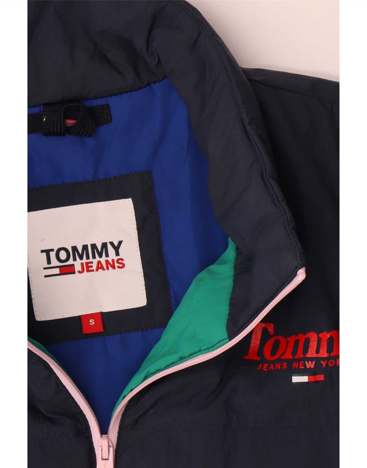Tommy Hilfiger Mens Padded Bomber Jacket UK 36 Small Green Colourblock