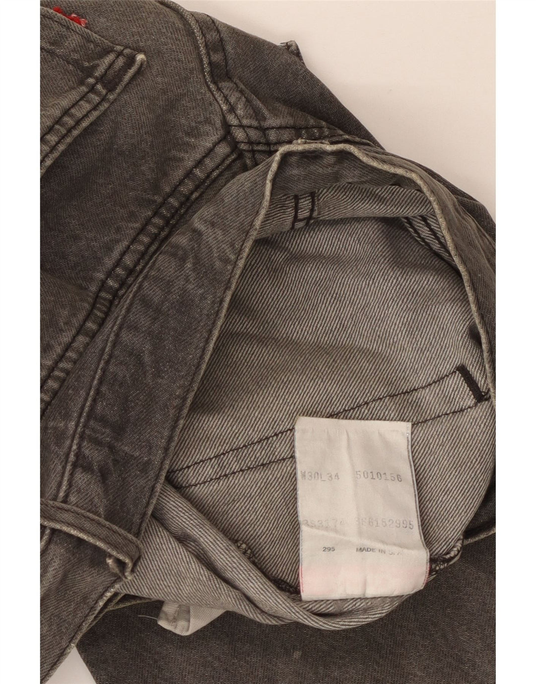 Levi's Mens Straight Jeans W30 L34 Grey Cotton