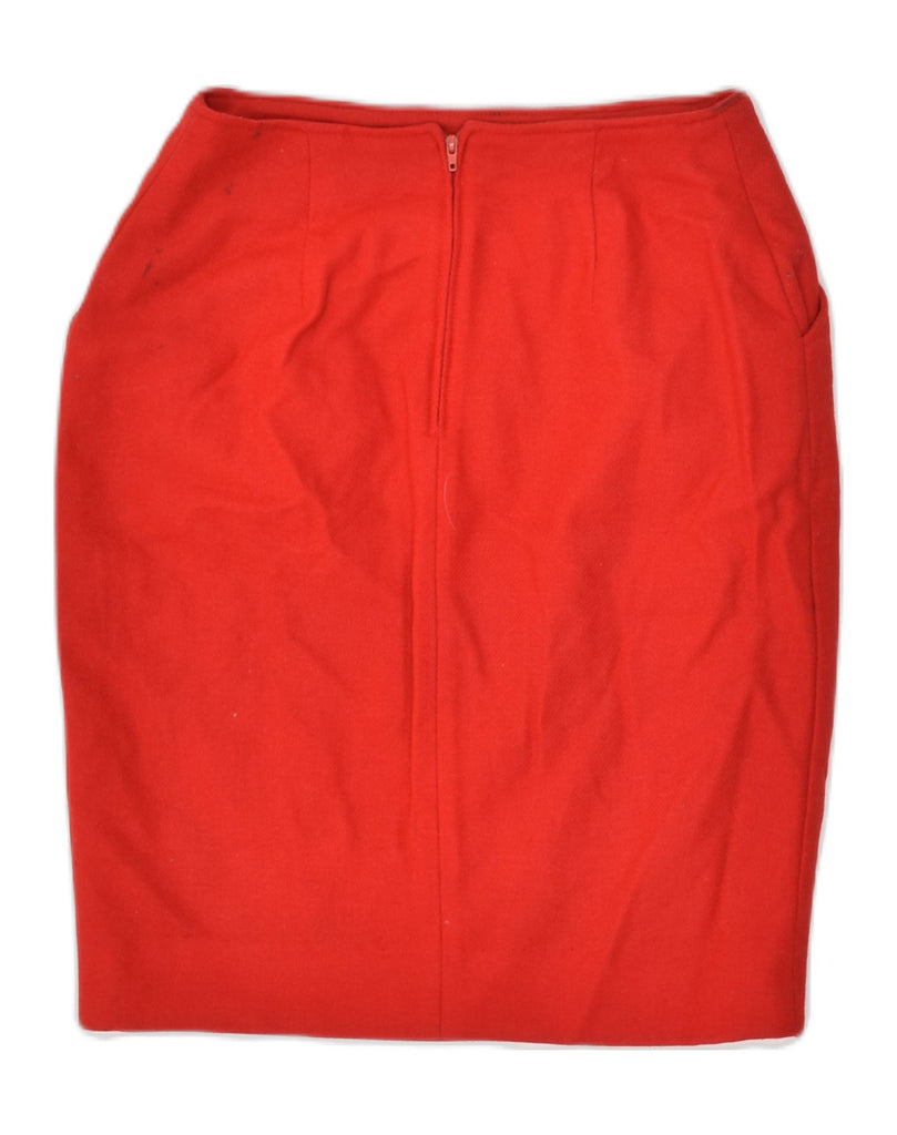 BENETTON Womens Pencil Skirt IT 42 Medium W24  Red Wool | Vintage Benetton | Thrift | Second-Hand Benetton | Used Clothing | Messina Hembry 