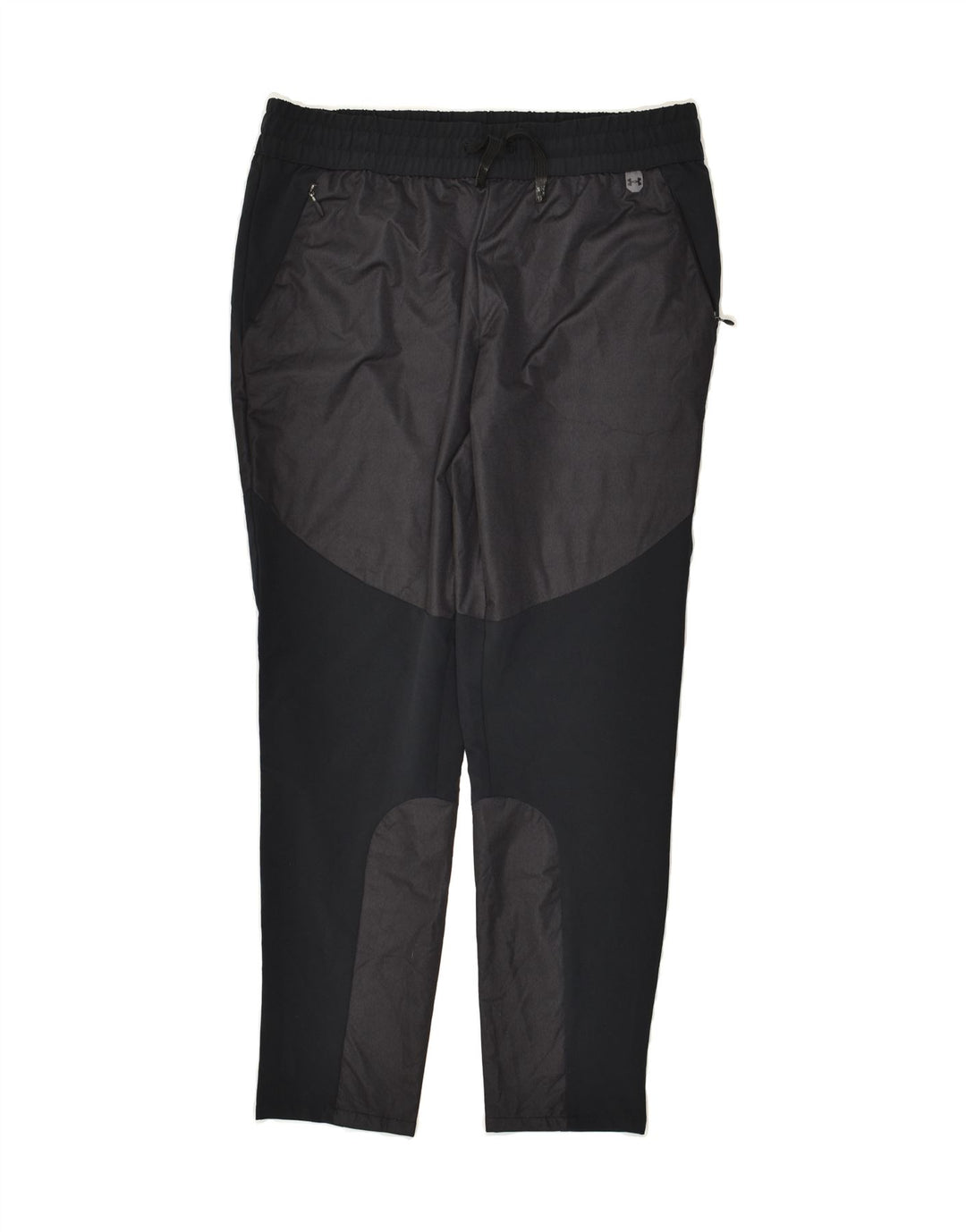 UNDER ARMOUR Womens Tracksuit Trousers UK 10 Small Black Colourblock | Vintage Under Armour | Thrift | Second-Hand Under Armour | Used Clothing | Messina Hembry 