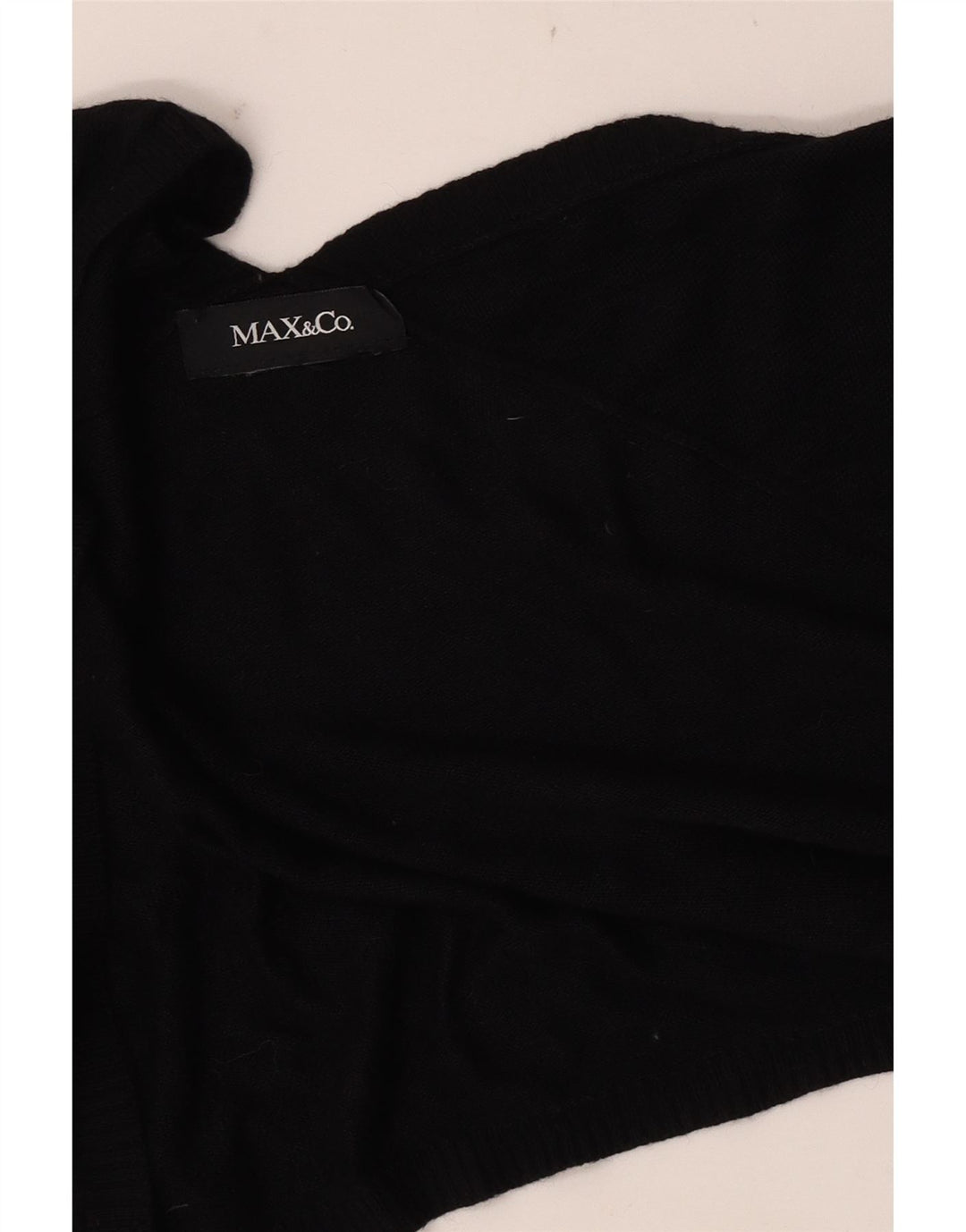 Max & Co. Womens 3/4 Sleeve Crop Top UK 10 Small Black