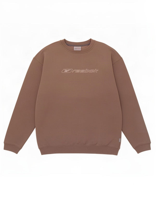 Reebok Mens Graphic Sweatshirt Jumper Large Brown Cotton