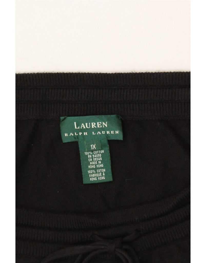 RALPH LAUREN Womens Knit Maxi Skirt XL W36  Black Cotton Vintage Ralph Lauren and Second-Hand Ralph Lauren from Messina Hembry 