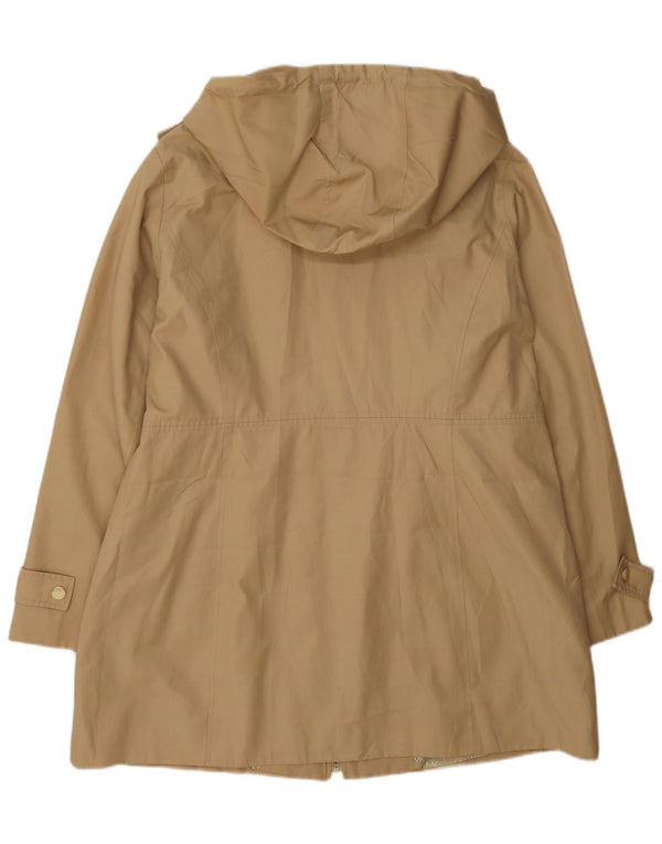 Michael Kors Womens Hooded Rain Jacket UK 18 XL Beige Cotton
