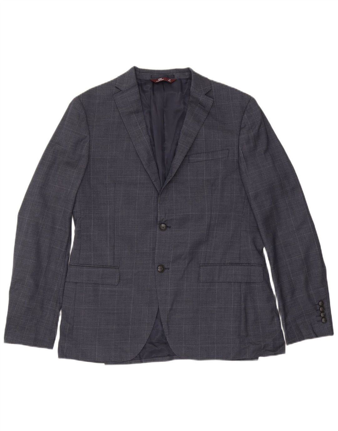 Marks & Spencer Mens 2 Button Slim Blazer Jacket UK 42 XL Navy Blue Check