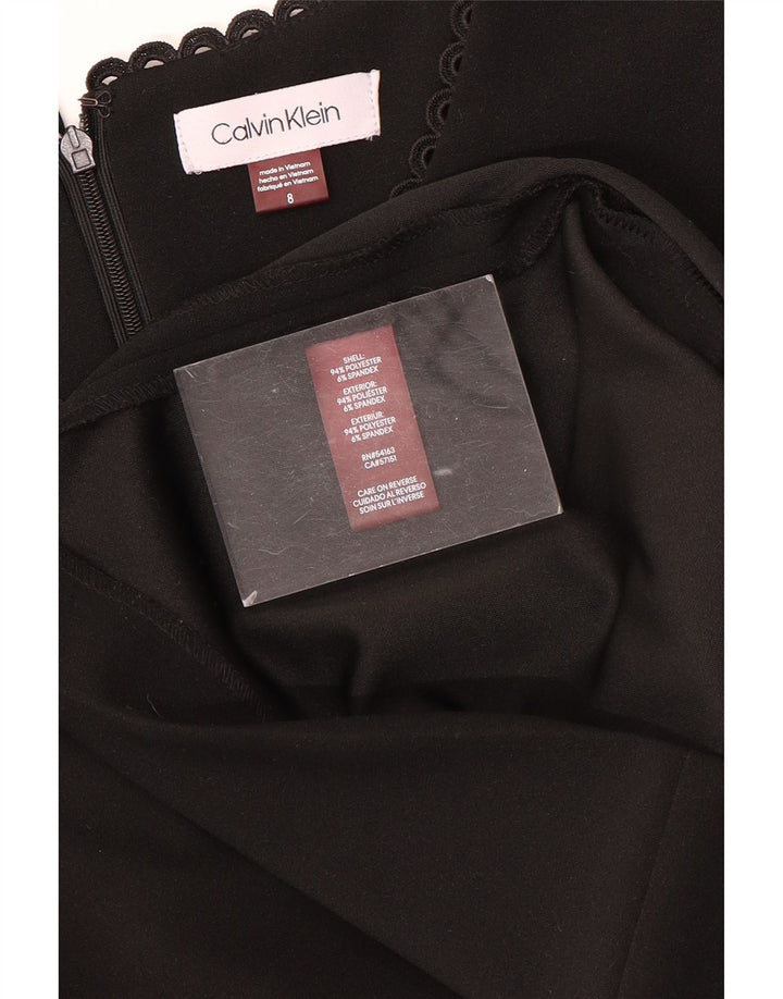 CALVIN KLEIN Womens 3/4 Sleeve Sheath Dress US 8 Medium Black Polyester