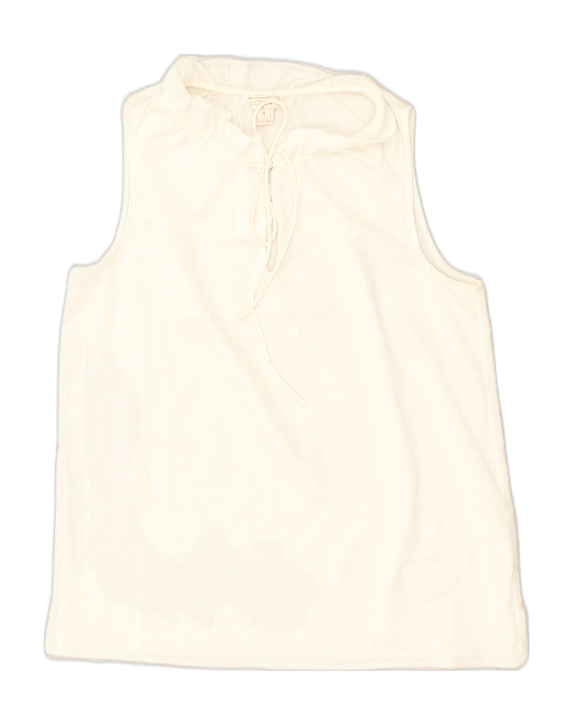 J. CREW Womens Sleeveless Blouse Top US 4 Small White Polyester | Vintage J. Crew | Thrift | Second-Hand J. Crew | Used Clothing | Messina Hembry 