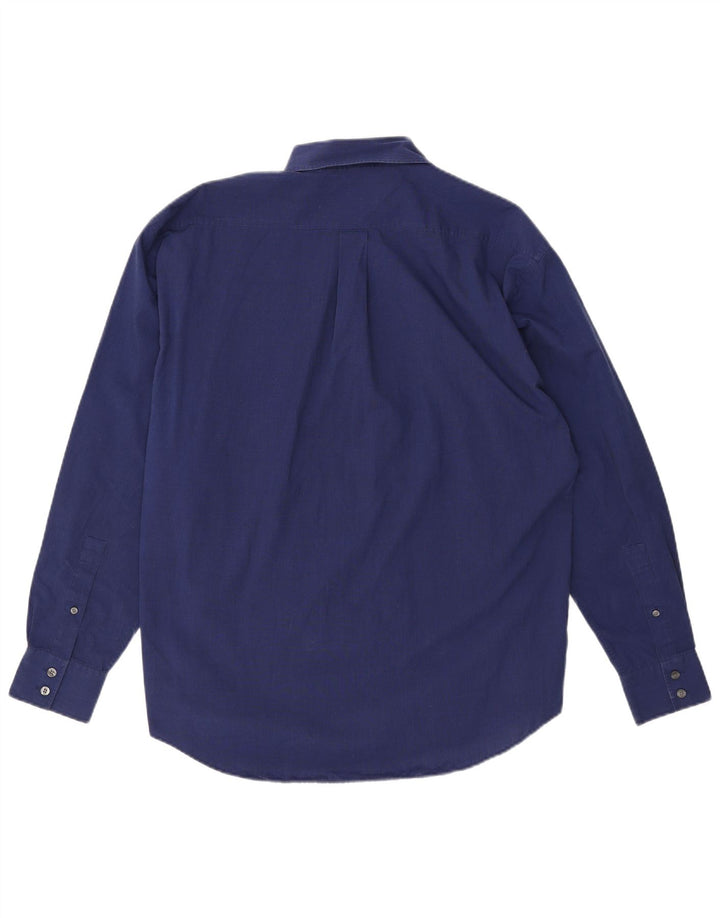 Yves Saint Laurent Mens Shirt Large Navy Blue Cotton