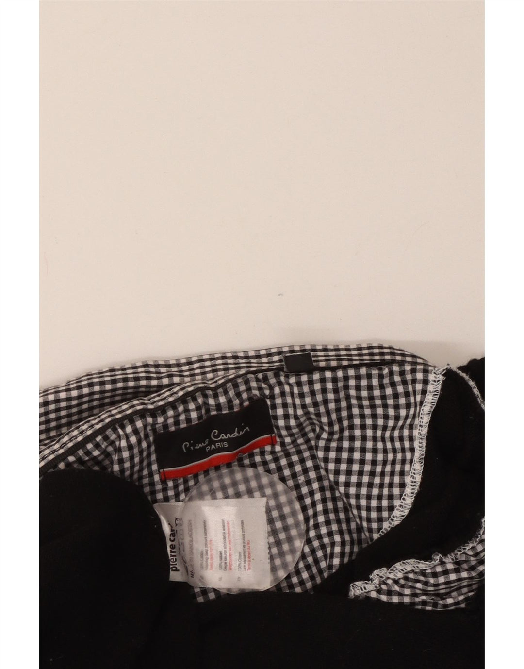 PIERRE CARDIN Womens V-Neck Jumper Sweater UK 18 XL Black Check Cotton