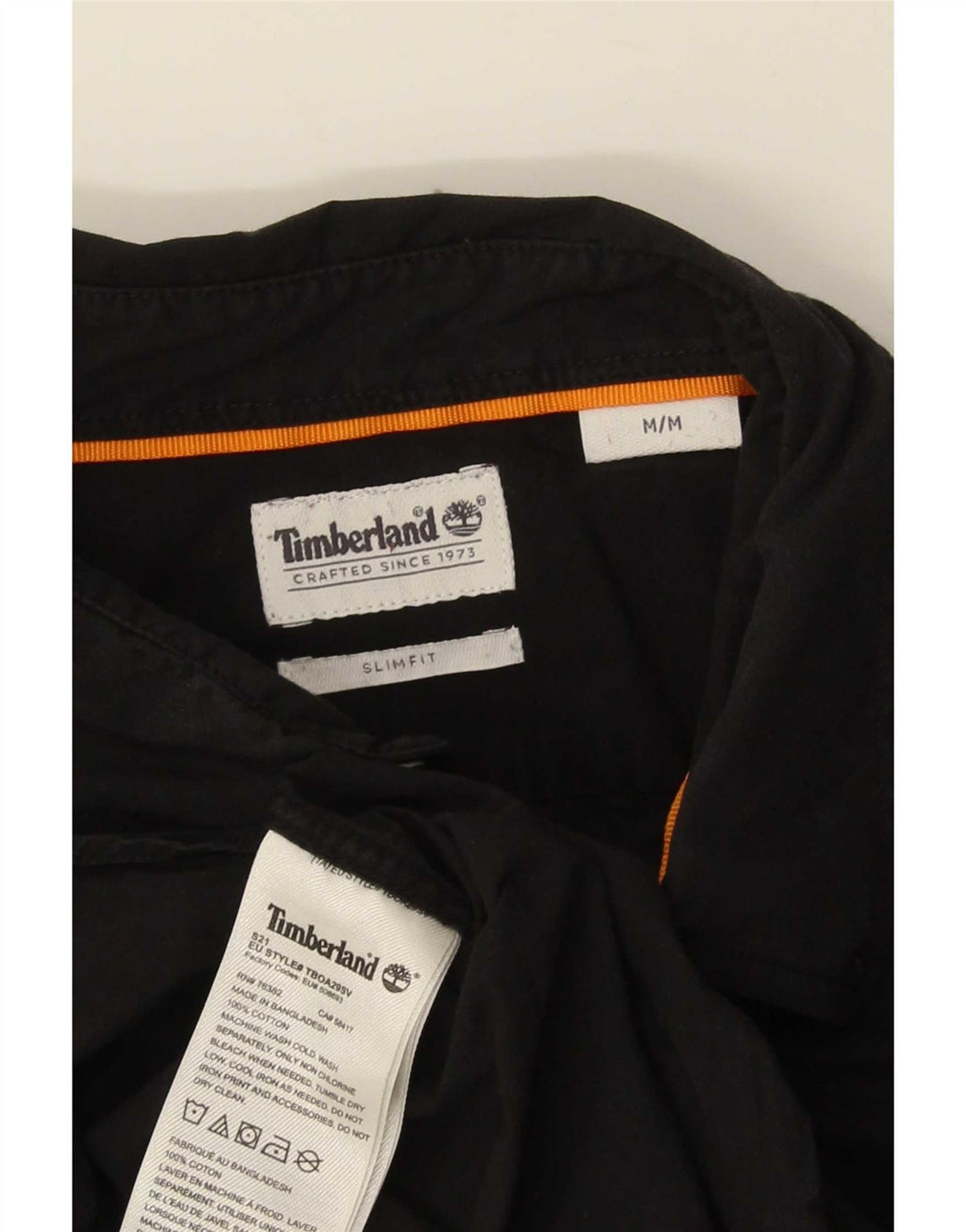Timberland Mens Slim Fit Shirt Medium Black Cotton