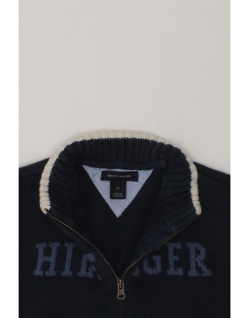 TOMMY HILFIGER Baby Boys Graphic Cardigan Sweater 18-24 Months Navy Blue | Vintage Tommy Hilfiger | Thrift | Second-Hand Tommy Hilfiger | Used Clothing | Messina Hembry 