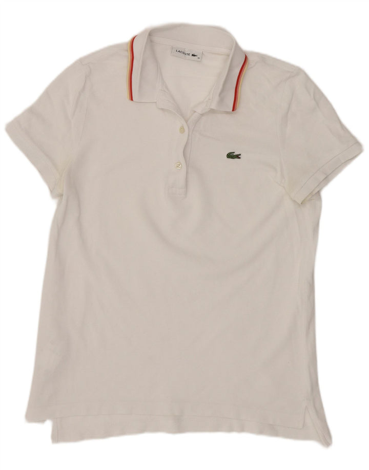Lacoste Womens Polo Shirt Size 38 Medium White