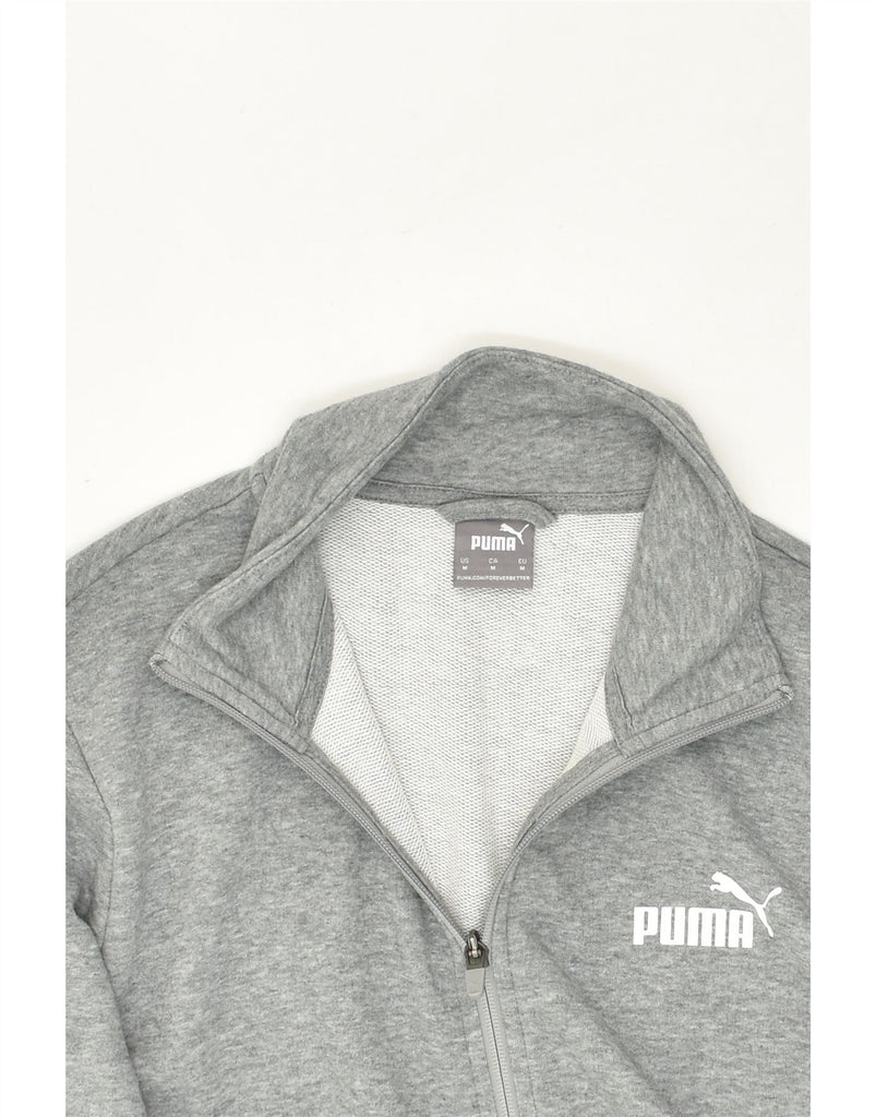 PUMA Mens Graphic Tracksuit Top Jacket Medium Grey Cotton | Vintage Puma | Thrift | Second-Hand Puma | Used Clothing | Messina Hembry 