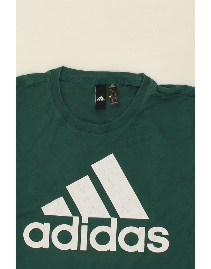 ADIDAS Mens Graphic T-Shirt Top Medium Green Cotton | Vintage Adidas | Thrift | Second-Hand Adidas | Used Clothing | Messina Hembry 