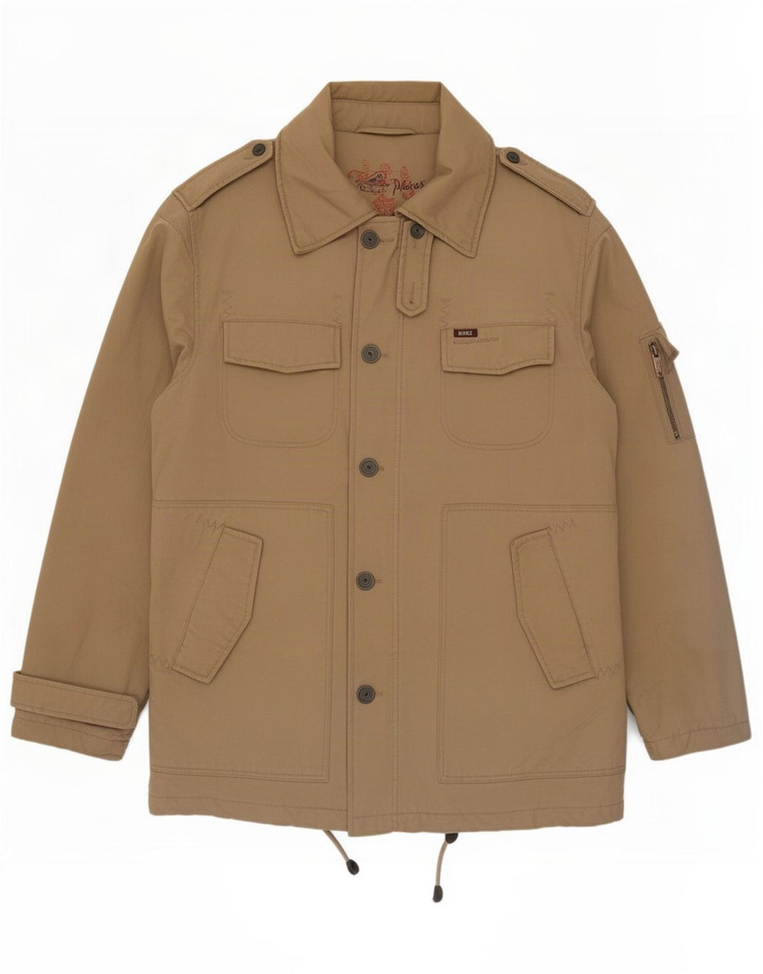 Rifle Mens Military Padded Coat UK 38 Medium Beige Cotton