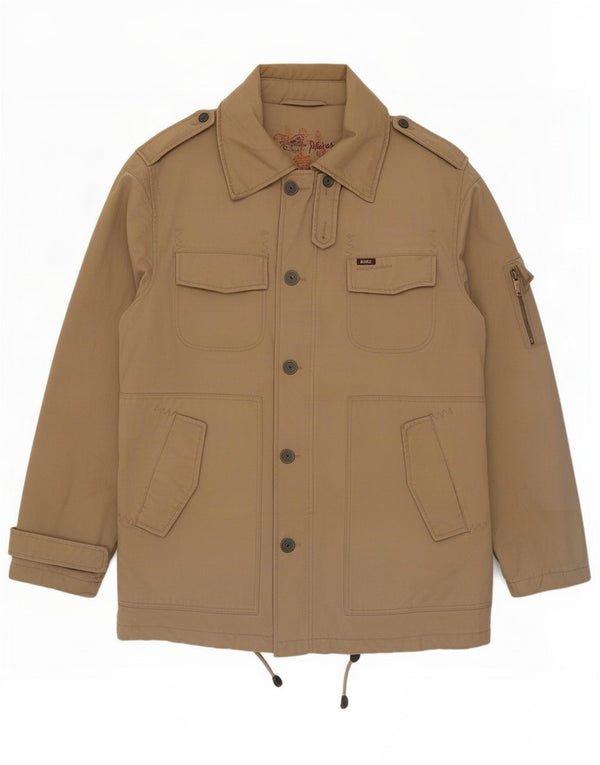 Rifle Mens Military Padded Coat UK 38 Medium Beige Cotton