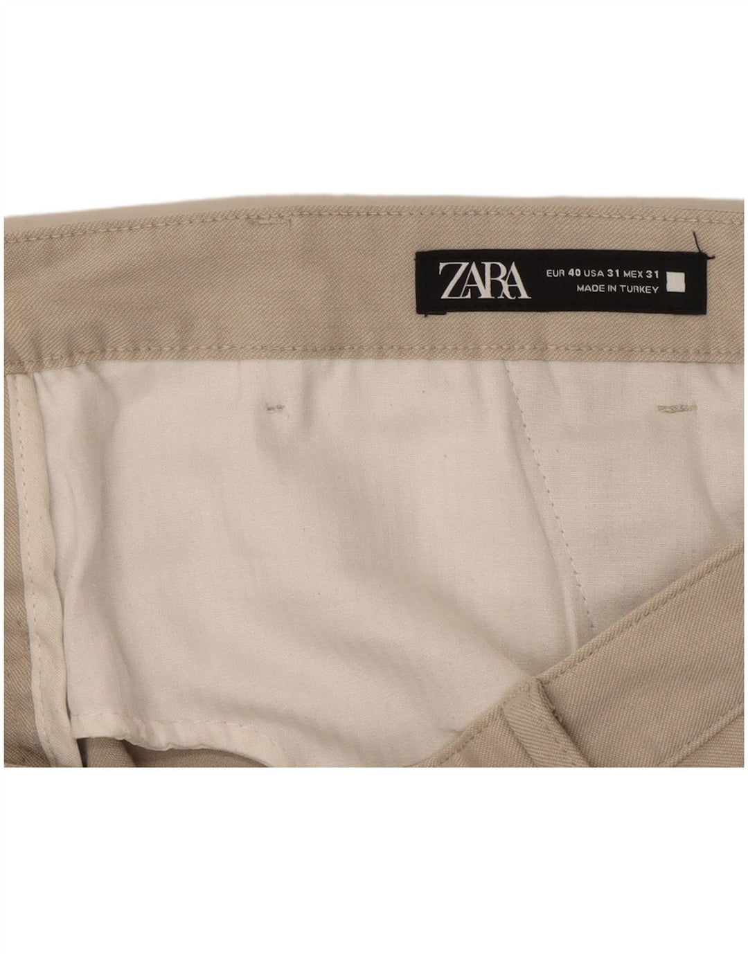 ZARA Womens Slim Chino Trousers EU 40 Medium W31 L38 Beige
