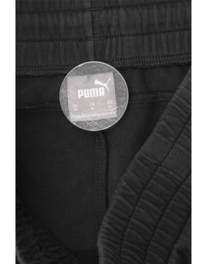 PUMA Mens Tracksuit Trousers Medium Black Cotton