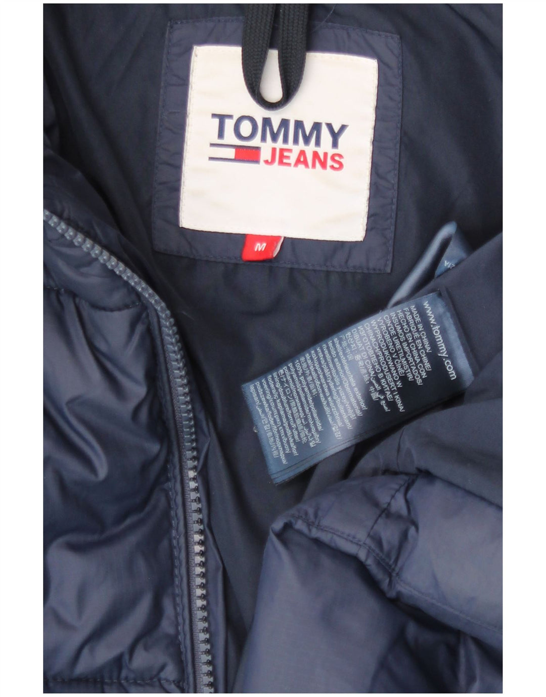 Tommy Hilfiger Womens Padded Jacket UK 14 Medium Navy Blue Polyamide