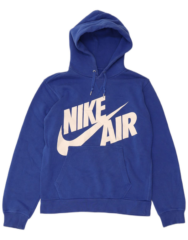 NIKE Mens Air Graphic Hoodie Jumper Medium Blue Cotton