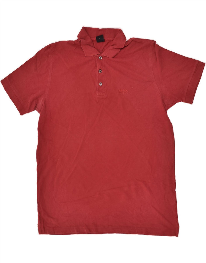 HUGO BOSS Mens Polo Shirt Large Red Cotton | Vintage Hugo Boss | Thrift | Second-Hand Hugo Boss | Used Clothing | Messina Hembry 