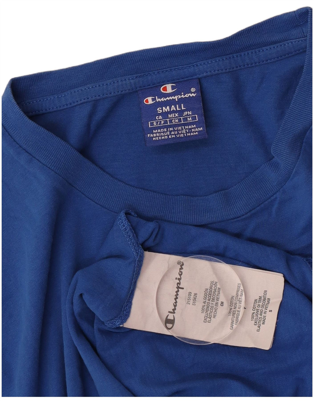 Champion Mens Graphic T-Shirt Top Small Blue Cotton