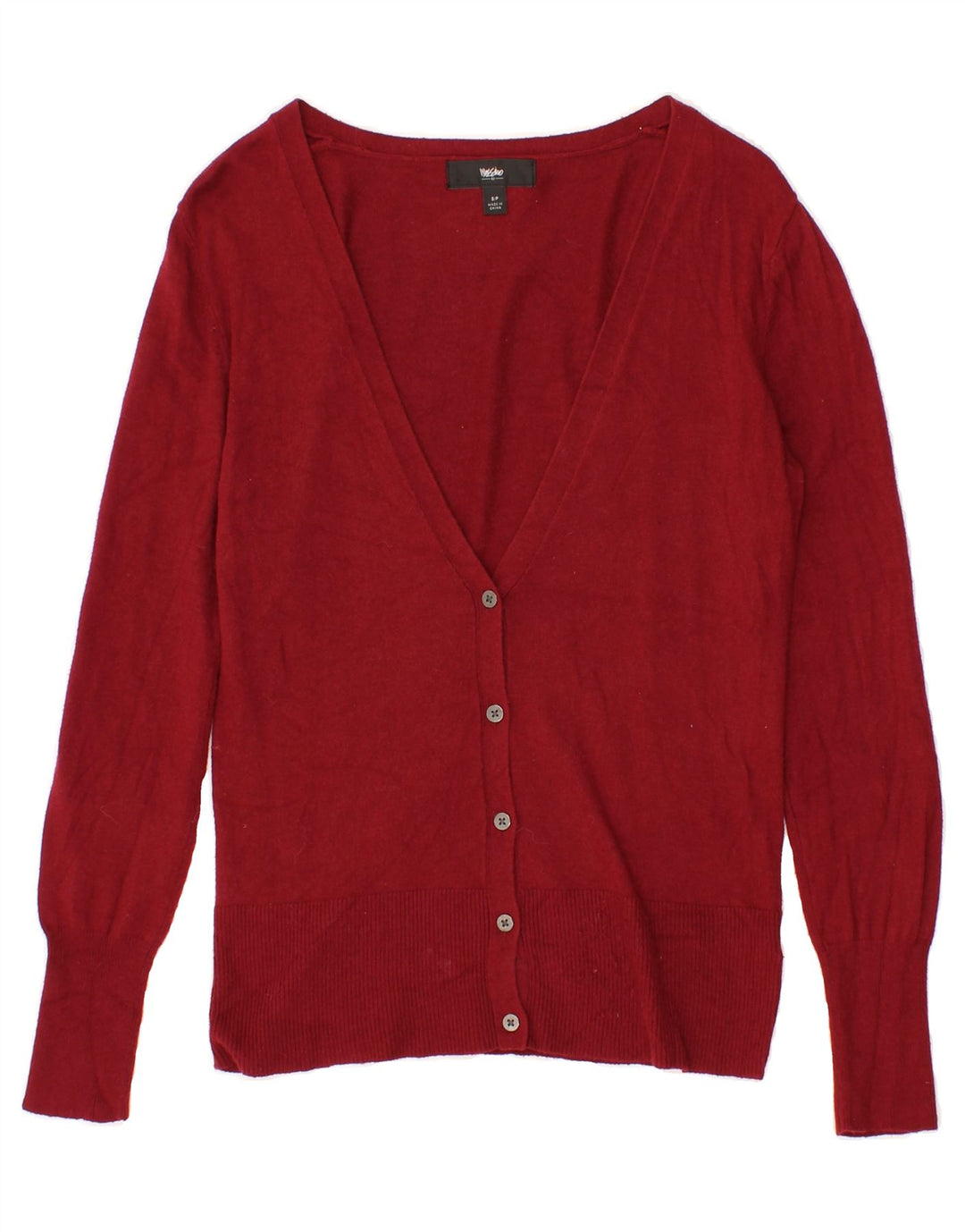 MOSSIMO Womens Cardigan Sweater UK 10 Small Burgundy Nylon Vintage Mossimo and Second-Hand Mossimo from Messina Hembry 