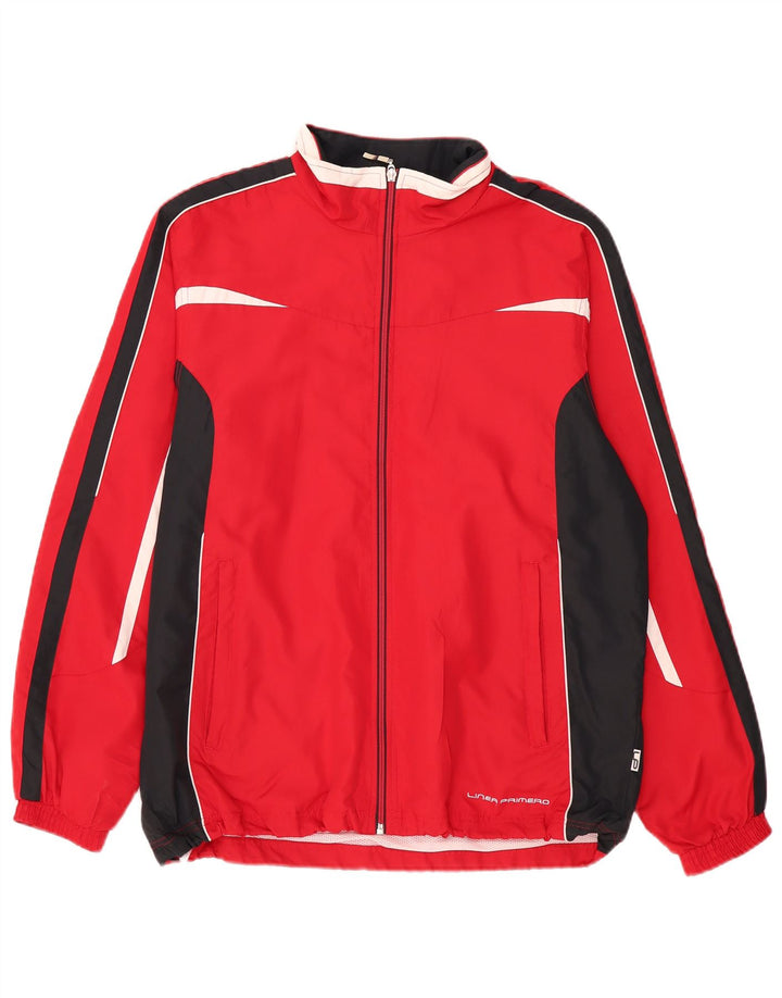 Linea Primero Mens Tracksuit Top Jacket Large Red Colourblock Polyester