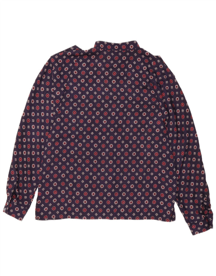 Alexander Womens Military Shirt EU 40 Medium Navy Blue Geometric