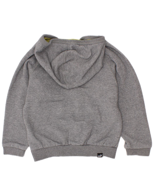 Puma Boys Zip Hoodie Sweater 2-3 Years Grey Flecked Cotton