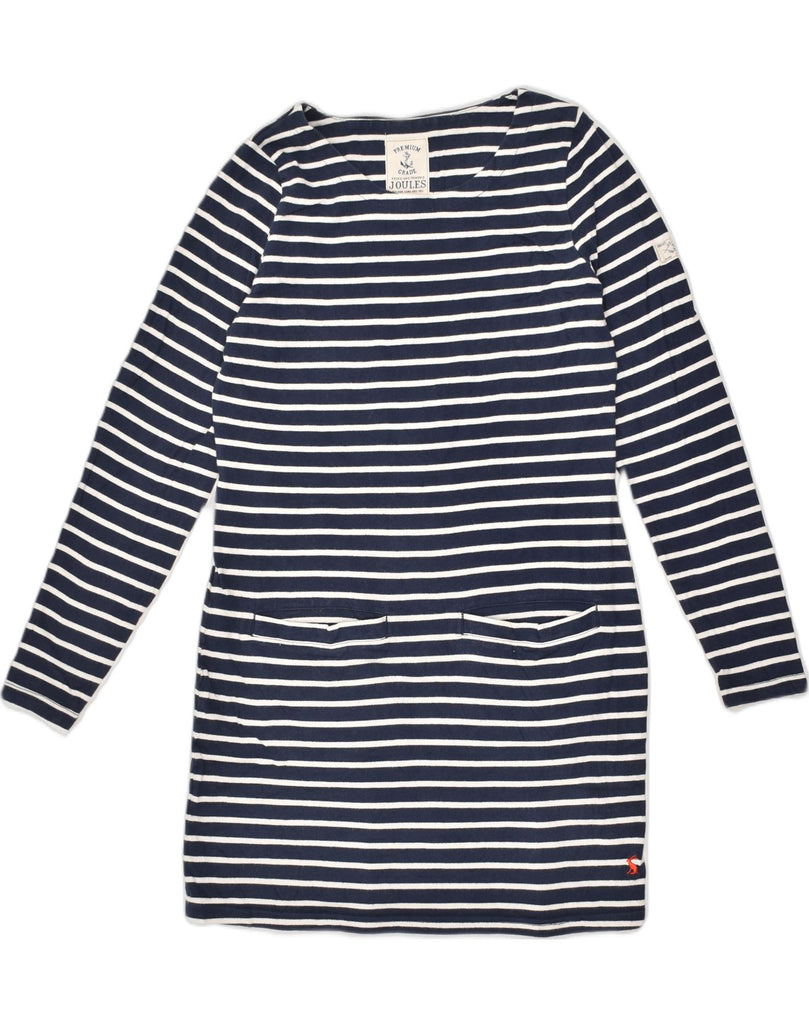 JOULES Womens Long Sleeve T-Shirt Dress UK 10 Small Navy Blue Striped | Vintage Joules | Thrift | Second-Hand Joules | Used Clothing | Messina Hembry 