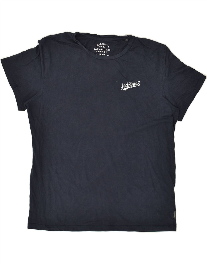 JACK & JONES Mens T-Shirt Top XL Navy Blue Cotton | Vintage Jack & Jones | Thrift | Second-Hand Jack & Jones | Used Clothing | Messina Hembry 