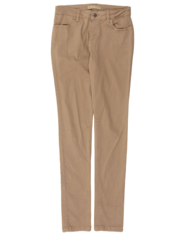 ZARA Womens Skinny Casual Trousers EU 36 XS W26 L30 Beige Modal
