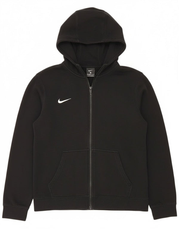 Nike Boys Zip Hoodie Sweater 13-14 Years XL Black Cotton