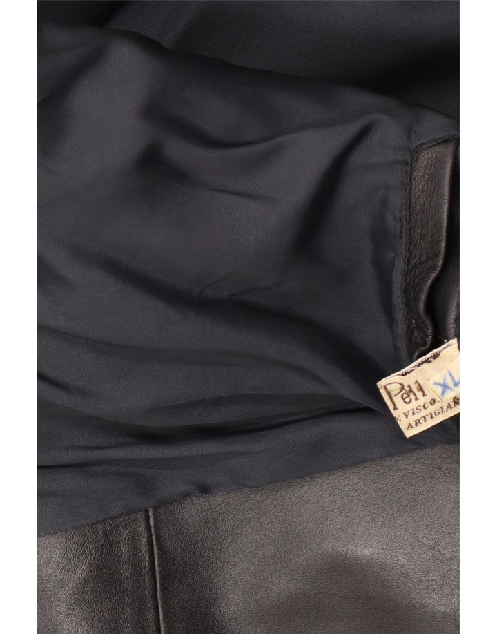 Vintage Mens Leather Biker Jacket UK 42 XL Black Leather