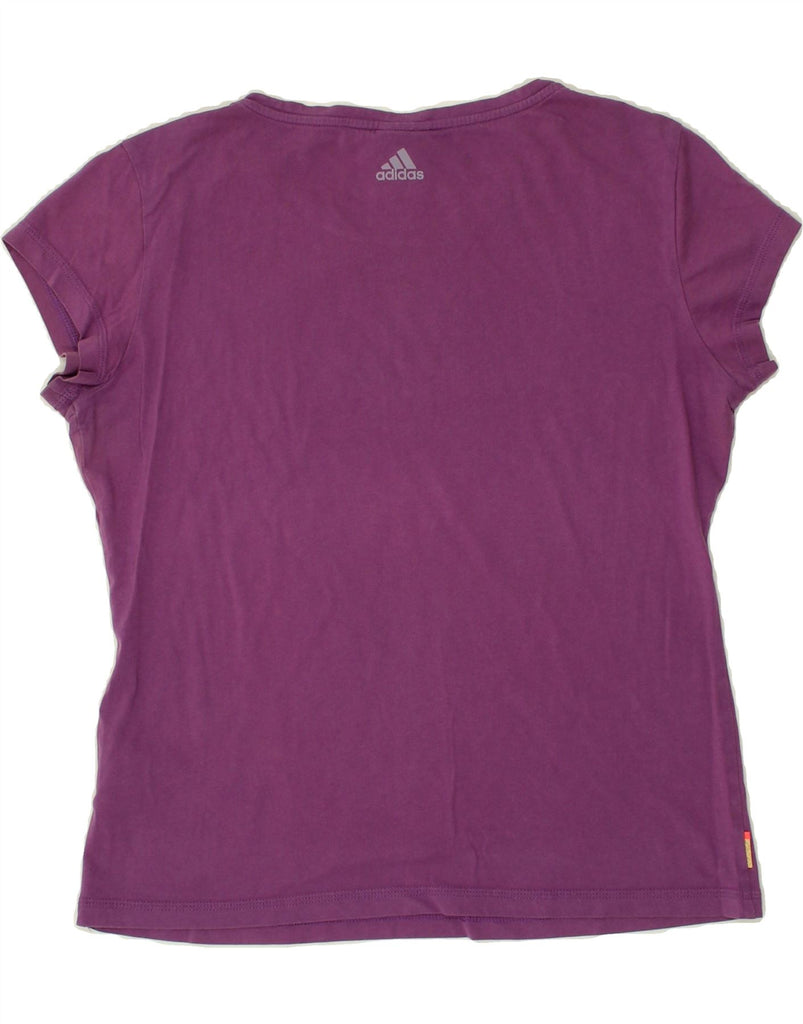 ADIDAS Womens Graphic T-Shirt Top UK 16 Large  Purple Cotton | Vintage Adidas | Thrift | Second-Hand Adidas | Used Clothing | Messina Hembry 