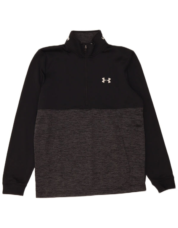 Under Armour Mens Cold Gear Sweatshirt Jumper Medium Black Colourblock