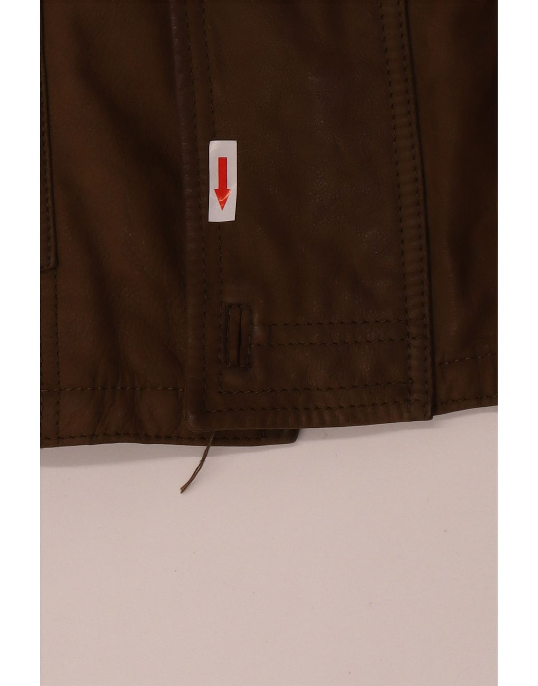 Martin Eden Mens Leather Coat IT 50 Large Khaki Leather