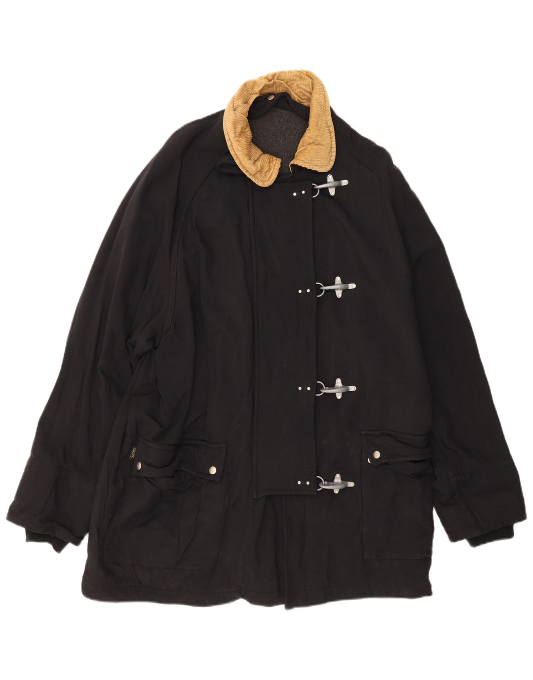 Fay Womens Duffle Coat UK 44 2XL Black Classic