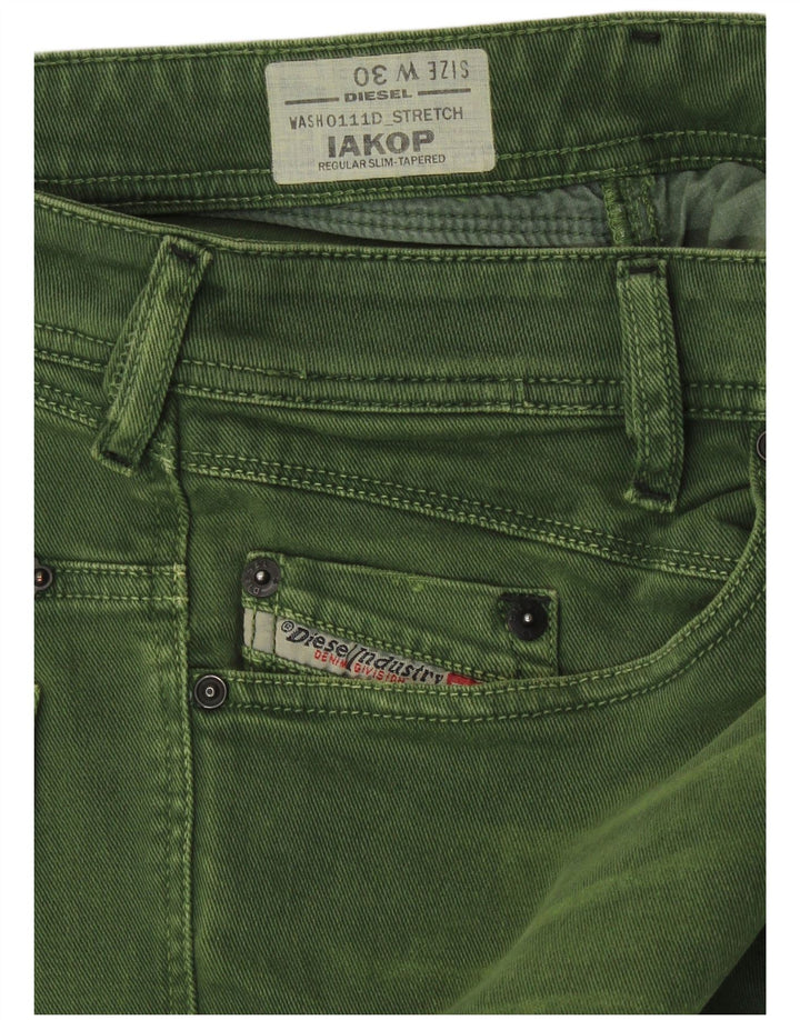 Diesel Mens Iakop Regular Slim Tapered Jeans W30 L27 Green Cotton