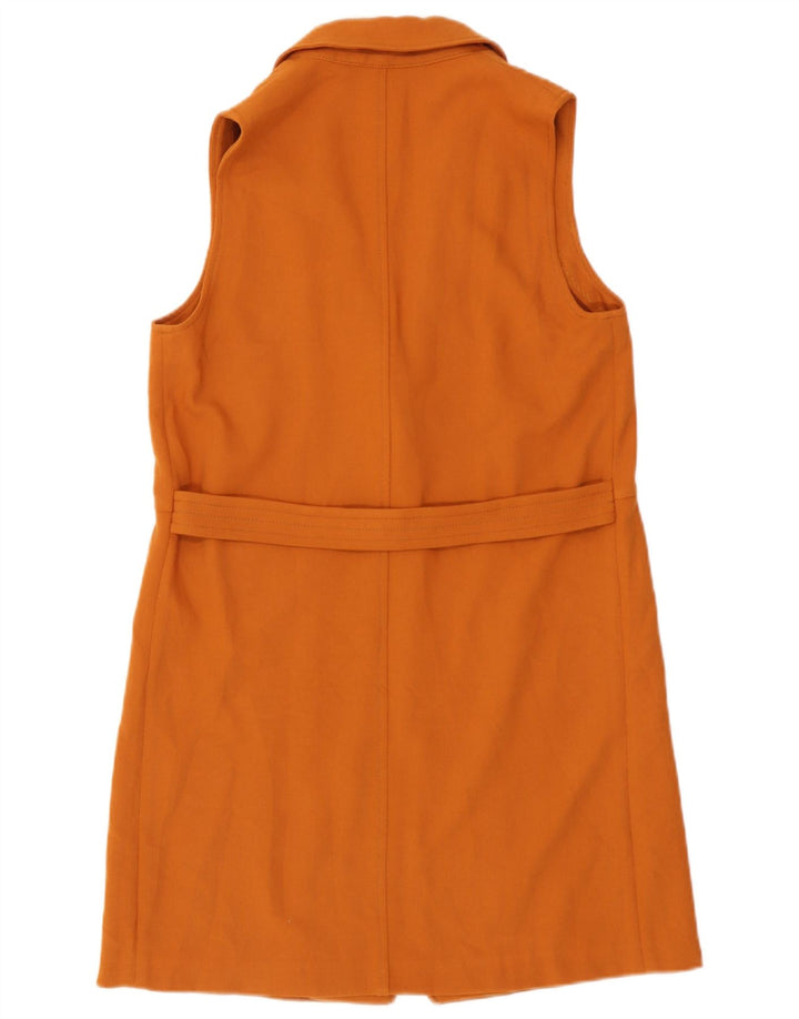Zara Womens Trafaluc Longline Gilet UK 12 Medium Orange Polyester
