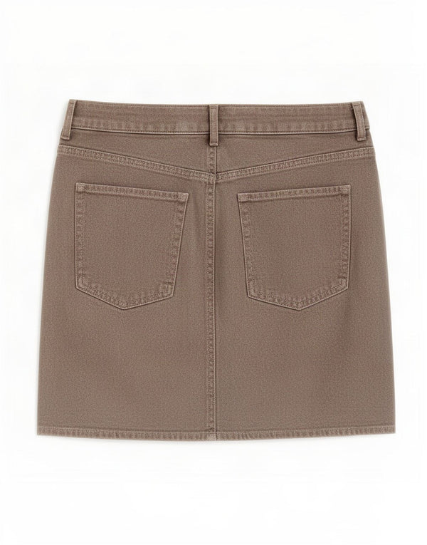 Marks & Spencer Womens Mini Denim Skirt UK 12 Medium W30 Gold Cotton