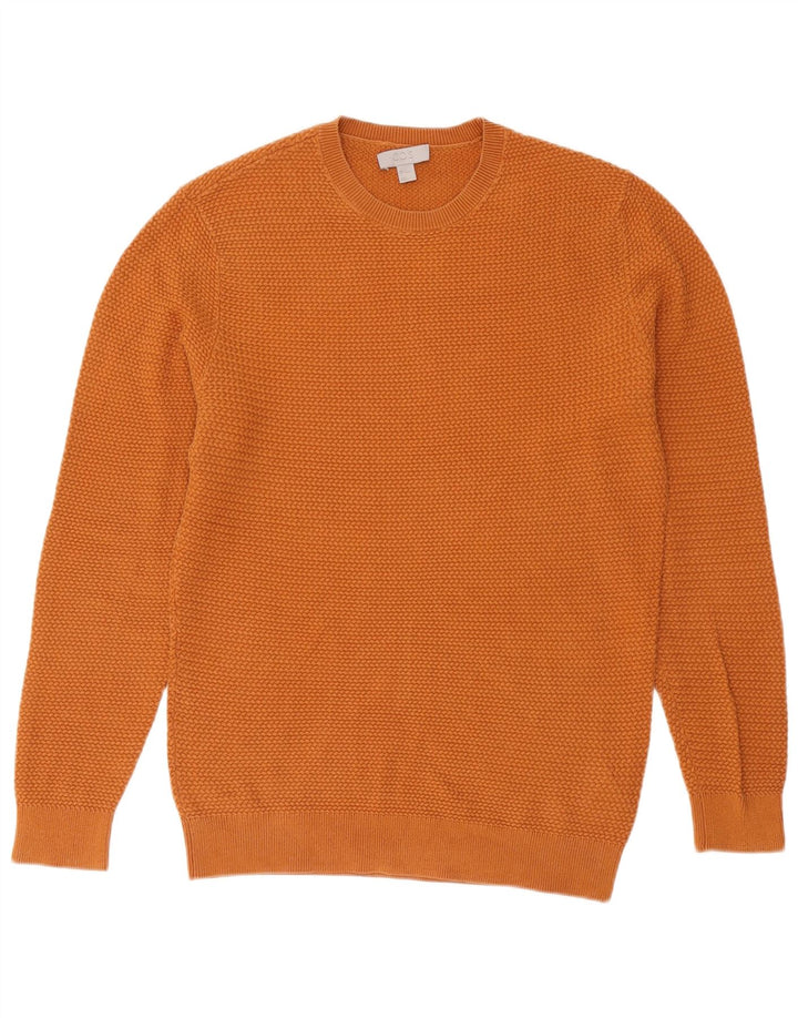 Cos Mens Crew Neck Jumper Sweater Small Orange Cotton