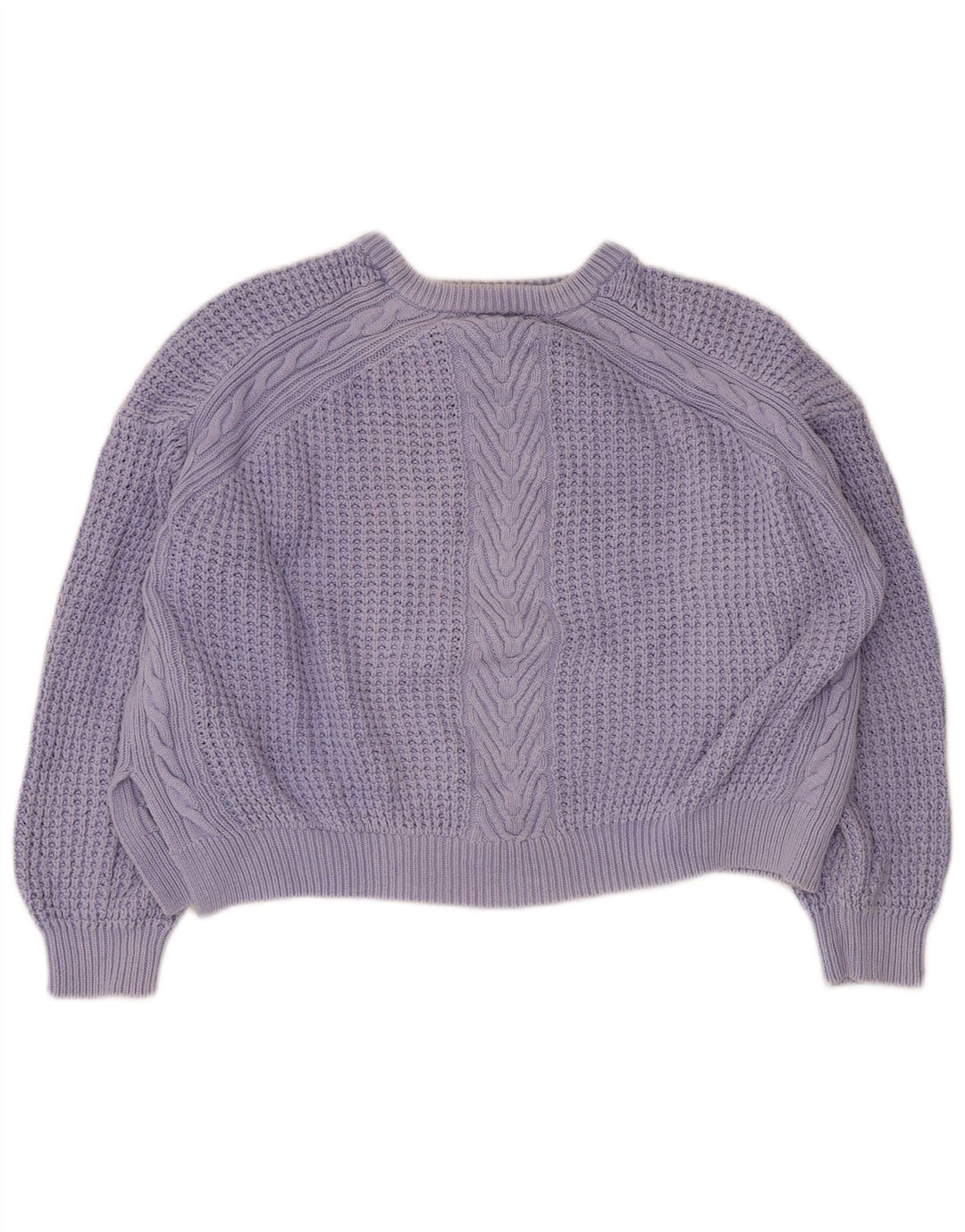Marks & Spencer Womens Crop Crew Neck Jumper Sweater UK 16 Large Blue